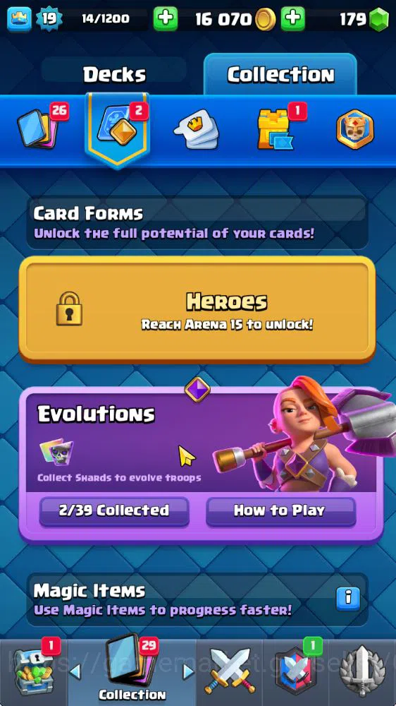 Clash Royale Accounts Midgame Lv 19|Trophy 3077|KTL 8|Limited Skin|Card 53| 2 EVO 10 Epic 21 Rare 22 Common|Take 5