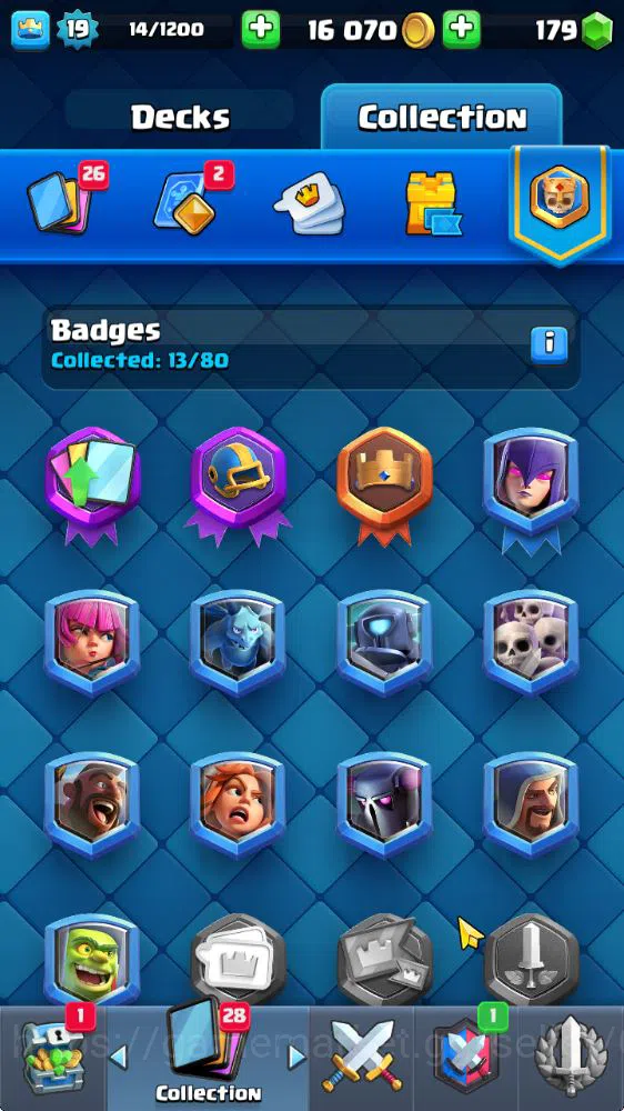 Clash Royale Accounts Midgame Lv 19|Trophy 3077|KTL 8|Limited Skin|Card 53| 2 EVO 10 Epic 21 Rare 22 Common|Take 9