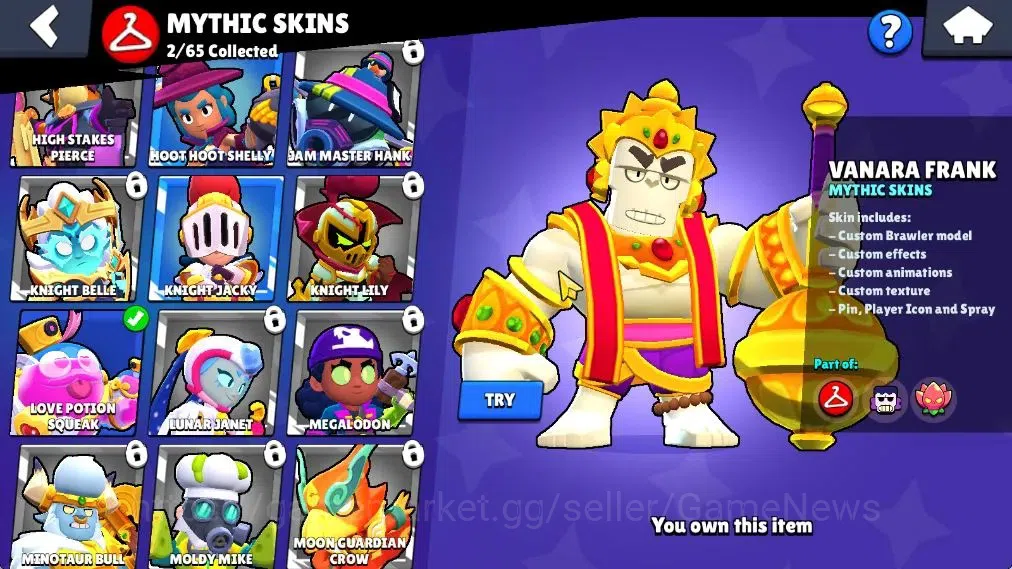 Brawl Stars Accounts 1834 Trophy|21 Brawlers 1Max(Frank)|19 Skin|2 Myth image 11