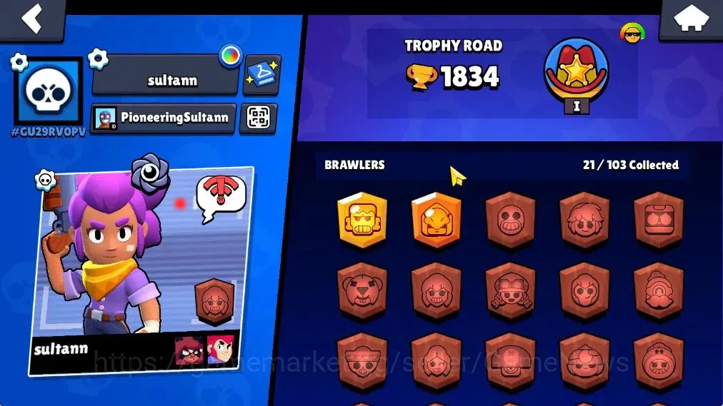 Brawl Stars Accounts 1834 Trophy|21 Brawlers 1Max(Frank)|19 Skin|2 Myth image 2