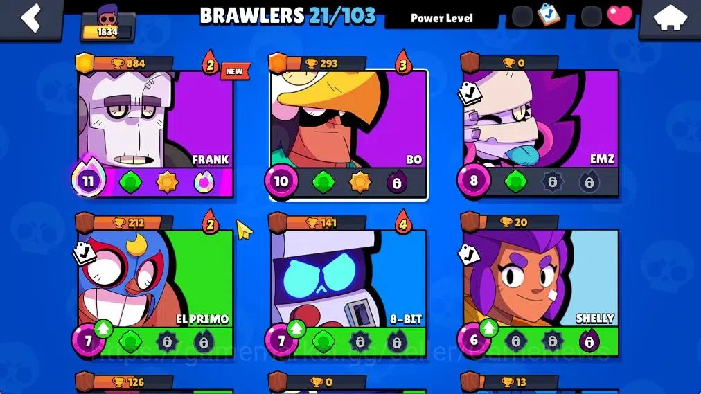 Brawl Stars Accounts 1834 Trophy|21 Brawlers 1Max(Frank)|19 Skin|2 Myth image 7
