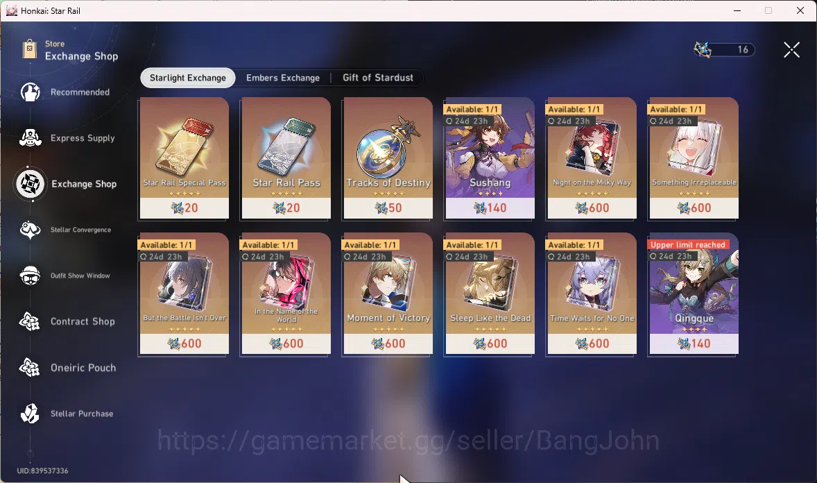 Honkai Star Rail Accounts ASIA | TL 66 | 9 Limit  Phainon | Cyrene | Yao Gua image 9