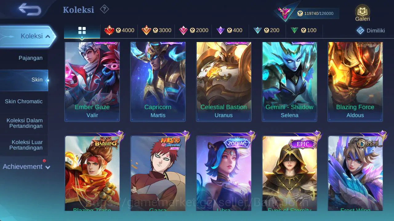 Mobile Legends: Bang Bang Accounts Hero 132, Skin 440+ | legend franco,KOF dyrroth,Pr image 10