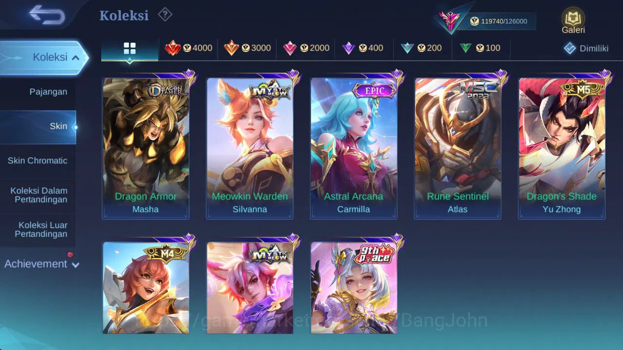 Mobile Legends: Bang Bang Accounts Hero 132, Skin 440+ | legend franco,KOF dyrroth,Pr image 12