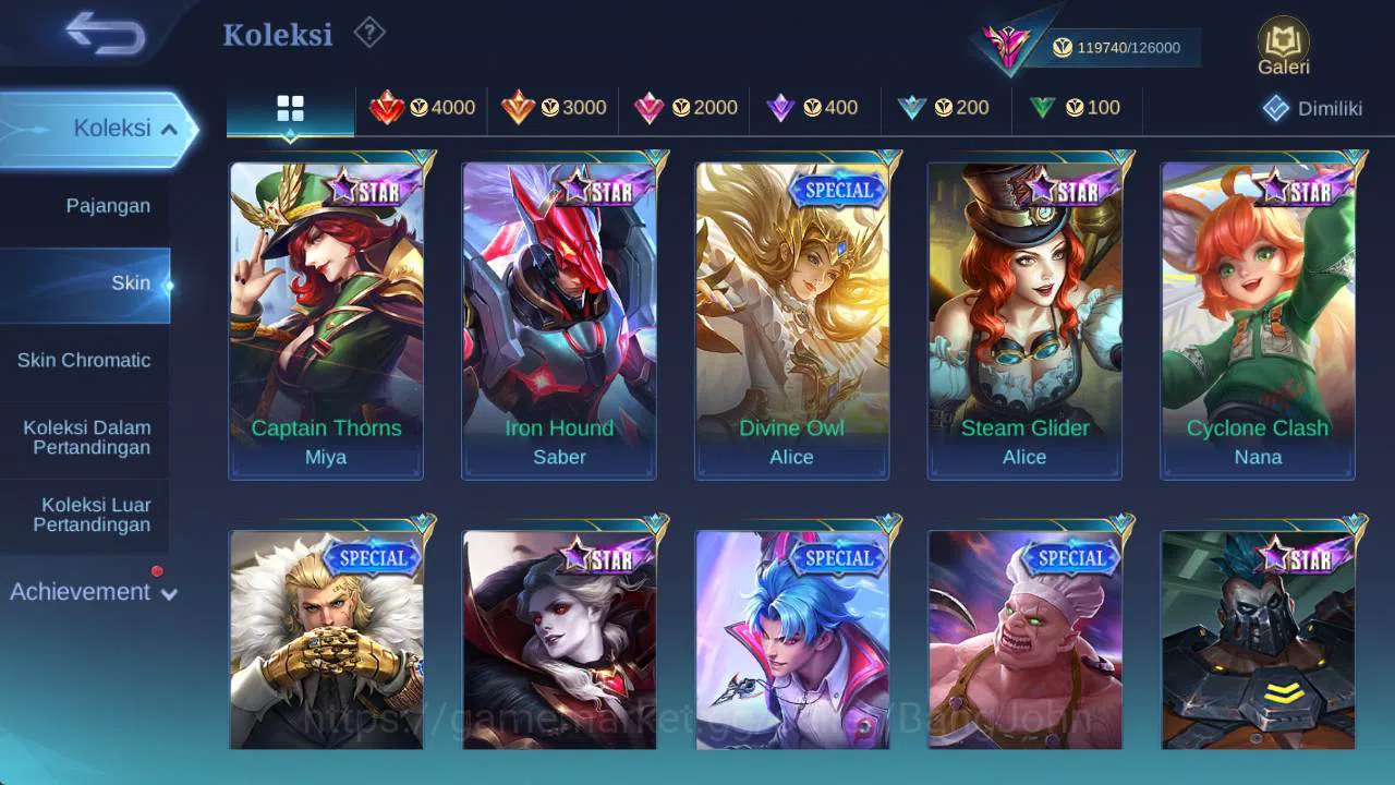 Mobile Legends: Bang Bang Accounts Hero 132, Skin 440+ | legend franco,KOF dyrroth,Pr image 13