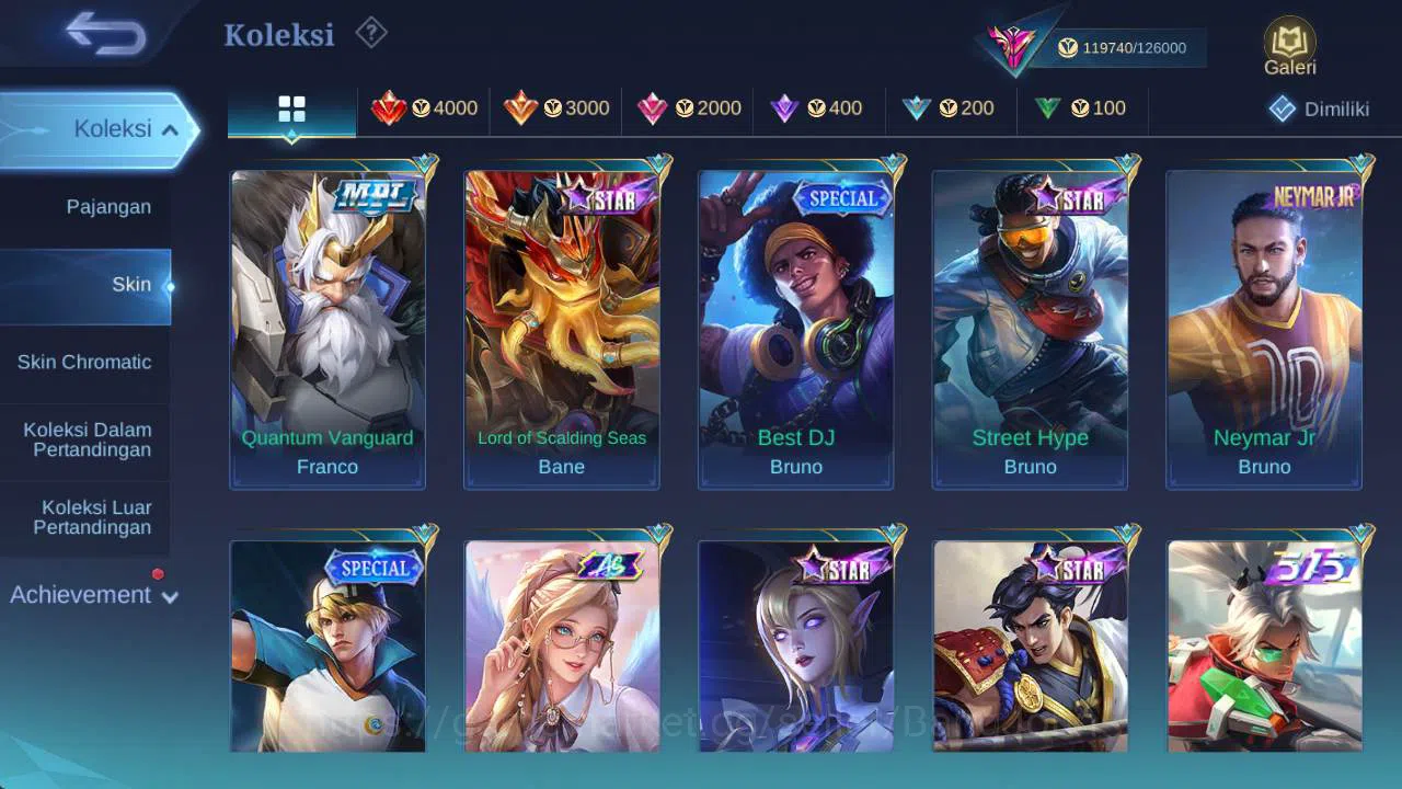 Mobile Legends: Bang Bang Accounts Hero 132, Skin 440+ | legend franco,KOF dyrroth,Pr image 14
