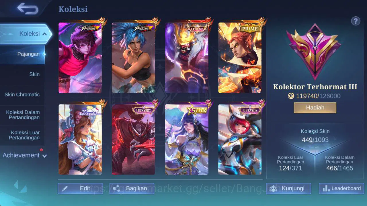 Mobile Legends: Bang Bang Accounts Hero 132, Skin 440+ | legend franco,KOF dyrroth,Pr image 2