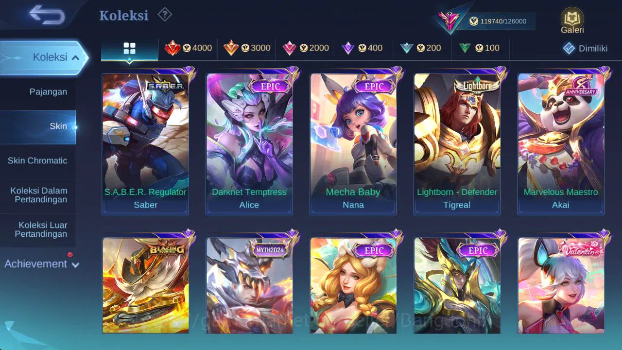 Mobile Legends: Bang Bang Accounts Hero 132, Skin 440+ | legend franco,KOF dyrroth,Pr image 6