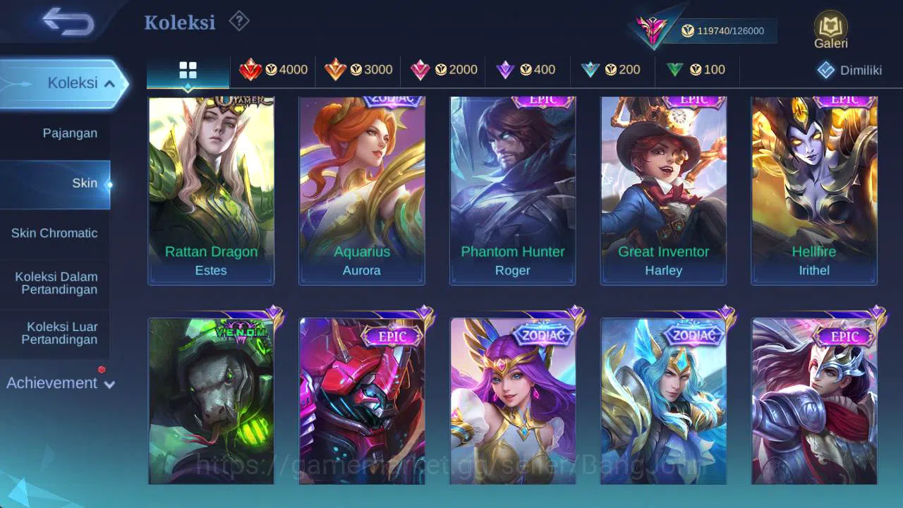 Mobile Legends: Bang Bang Accounts Hero 132, Skin 440+ | legend franco,KOF dyrroth,Pr image 8