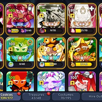 CookieRun: Kingdom Accounts Sv Dark Cacao|139 Cookies|Witch (Dark Enchantress)|5 Ancient + 5 Beast (White