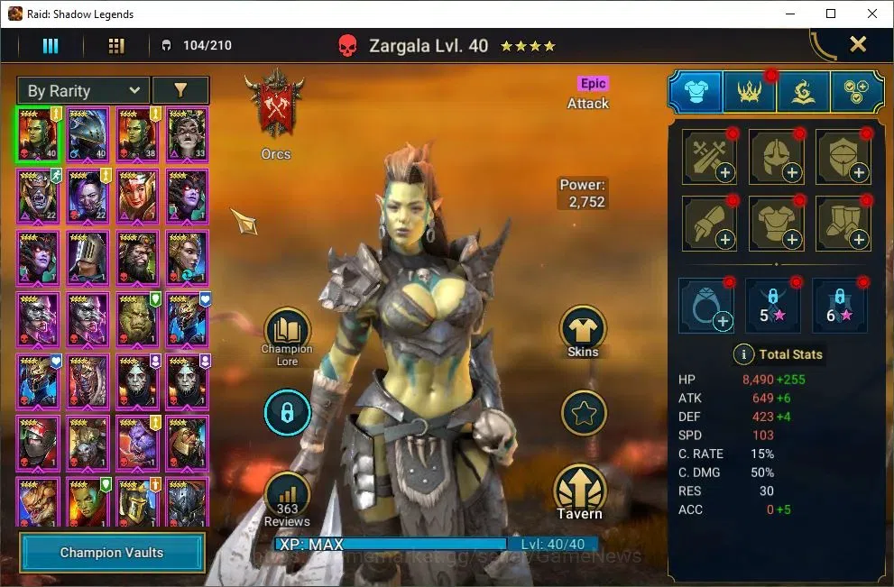 Raid: Shadow Legends Accounts Mid-Game Lv43 575K Power|2 Mythic(Ash'nar,NQ Krixia)|21 4