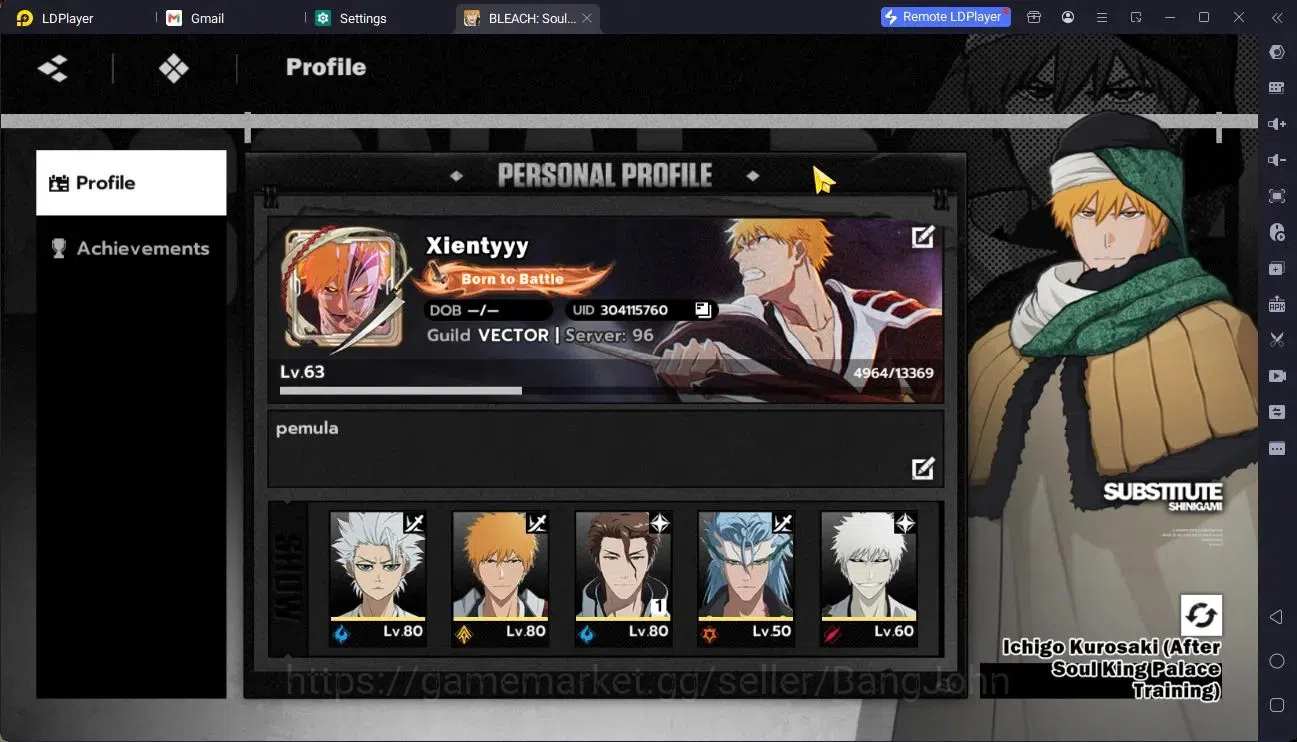 BLEACH: Soul Resonance Accounts Nuverse 1