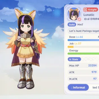 Ragnarok: The New World Accounts Sv Eddga|Verif|Lvl 66 Knight|Atk 975, Def 274|5 SSR Pet ( Dawn T1,Skoll,Dusk,Alice,Miya