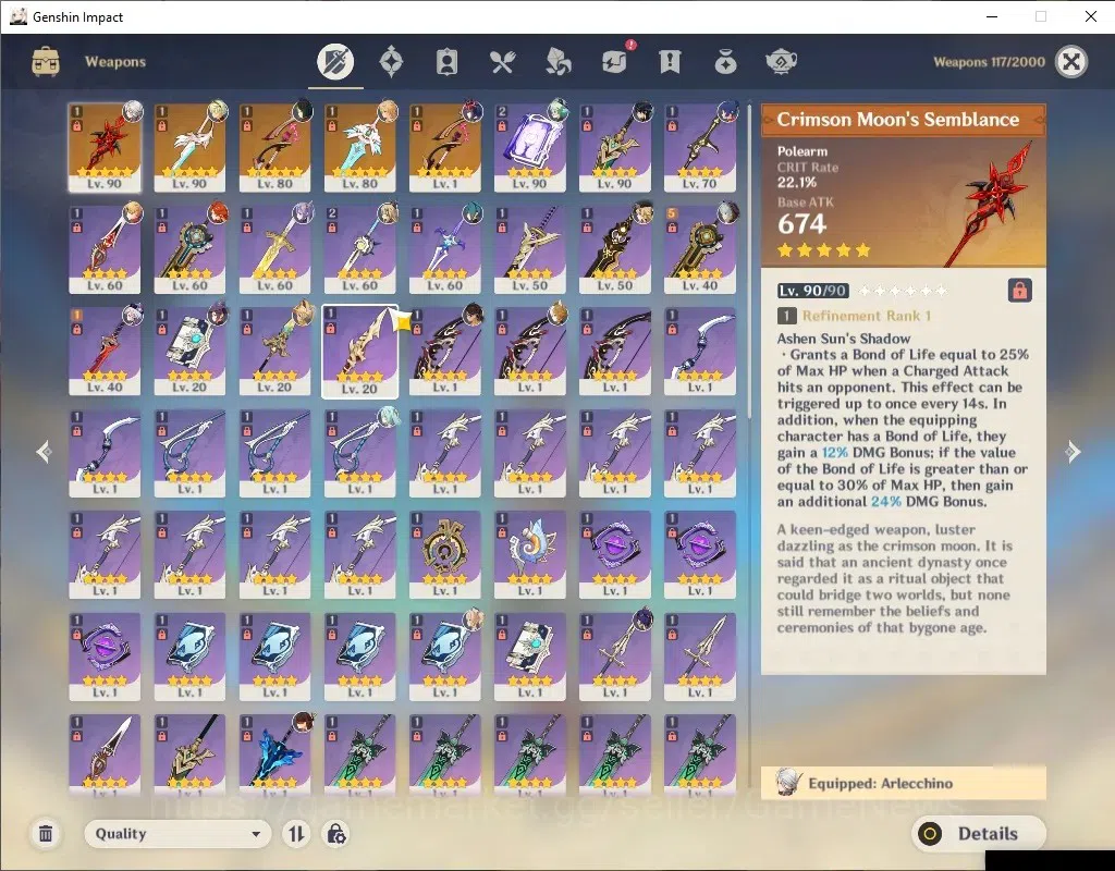Genshin Impact Accounts ASIA|AR 56|4 Limited+5(*5Wep)|Arlecchino+Sign,Mavu image 4