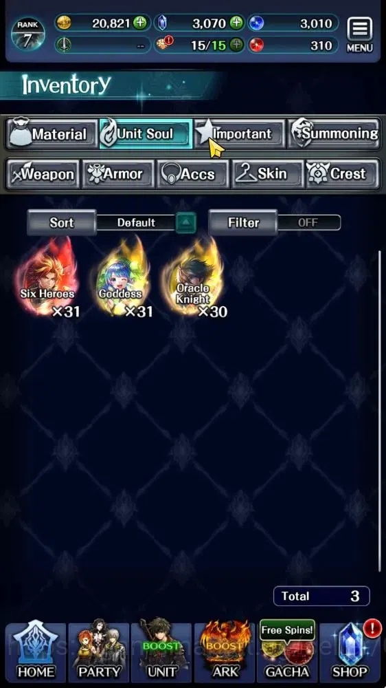 Last Cloudia Accounts Others GLOBAL|Rank 7|Collab Brave Frontier (Goddess Tilith,Fire God Vargas)+(Goddess Lilaha)|1 LR 6 8