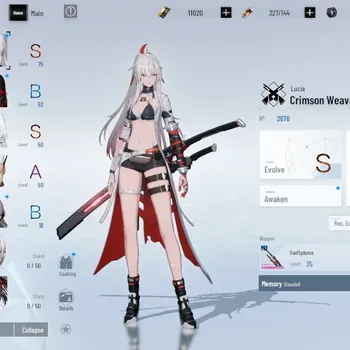 Punishing: Gray Raven Accounts Mid-Game ASIA|Lv 45|11k BC +3k YC +8k BlueC|S Lucia Crimson Weave, S No 21 Feral|1 S