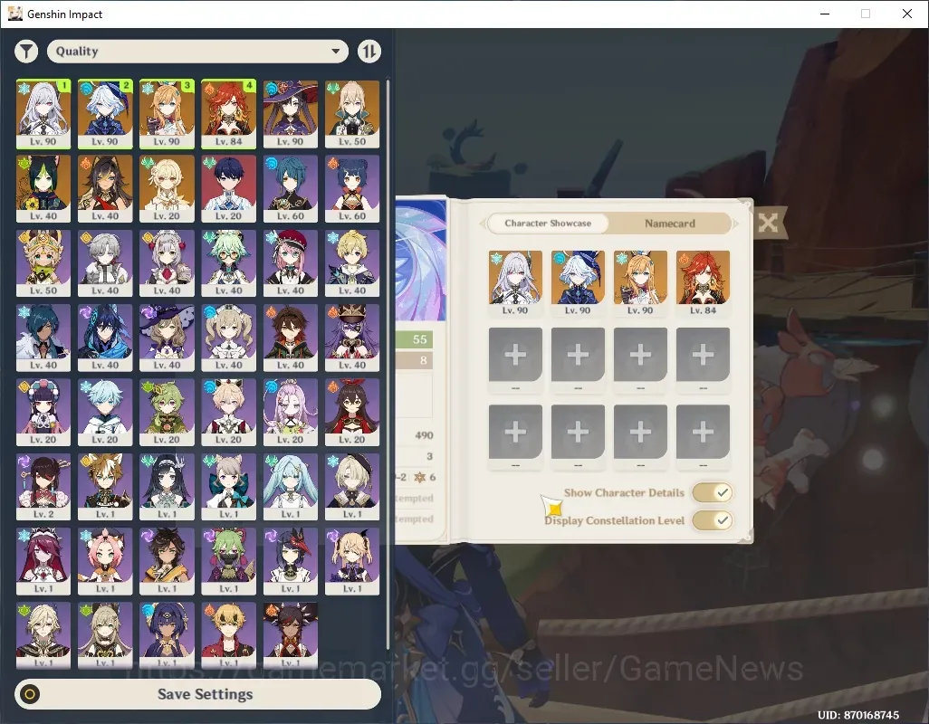 Genshin Impact Accounts Others Asia|AR 55|3024 Primogem|4 Limited + 2 (*5 Weapon)| Skirk Prem Team |Escoffier 1