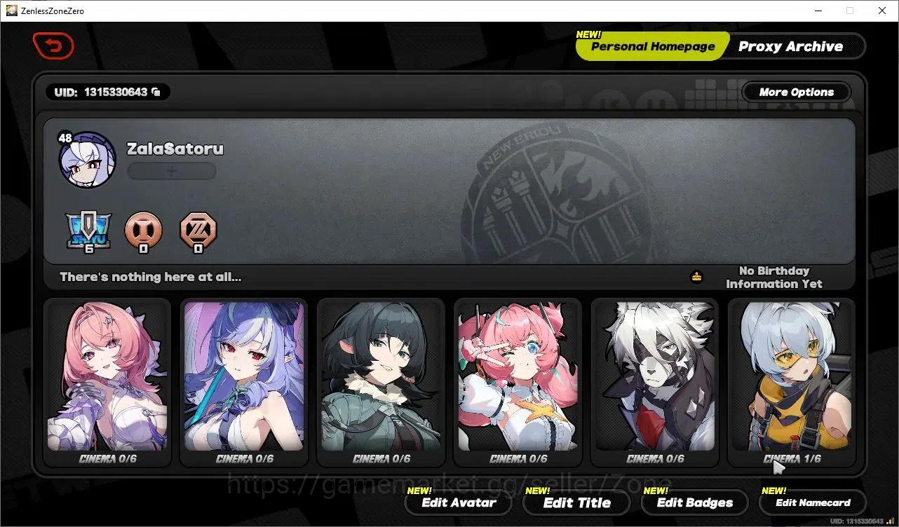 Zenless Zone Zero Accounts Others ASIA|Lvl 48 |4LIMITED 3 SIGN (Vivian SIGN + COSTUME, Remielle sign,jane doe sign , Aria 1