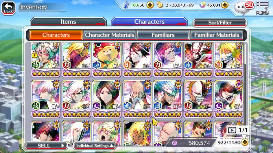 Bleach: Brave Souls Accounts Mid-Tier [GLOBAL]45K Orb|Halibel Cacao,Nelliel Orient,Renewed(Byakuya,Aizen),Kon New 5