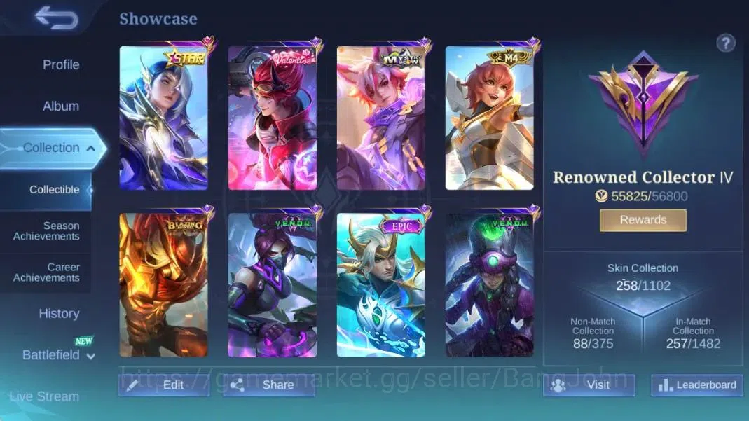Mobile Legends: Bang Bang Accounts Global|Hero 132|Skin 258|Renowned|ANN Lesly|Coll N image 2