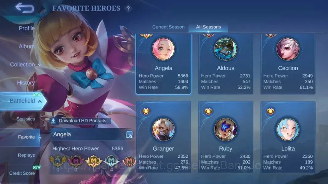 Mobile Legends: Bang Bang Accounts Global|Hero 132|Skin 258|Renowned|ANN Lesly|Coll N image 4