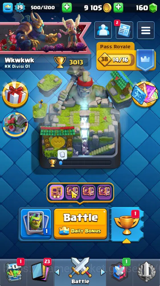 Clash Royale Accounts Midgame Lv 19|Trophy 3013|KTL 8|Limited Skin|Card 54| 2 EVO 12 Epic 19 Rare 23 Common|Take