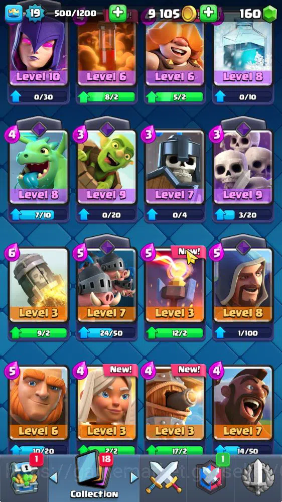 Clash Royale Accounts Midgame Lv 19|Trophy 3013|KTL 8|Limited Skin|Card 54| 2 EVO 12 Epic 19 Rare 23 Common|Take 11