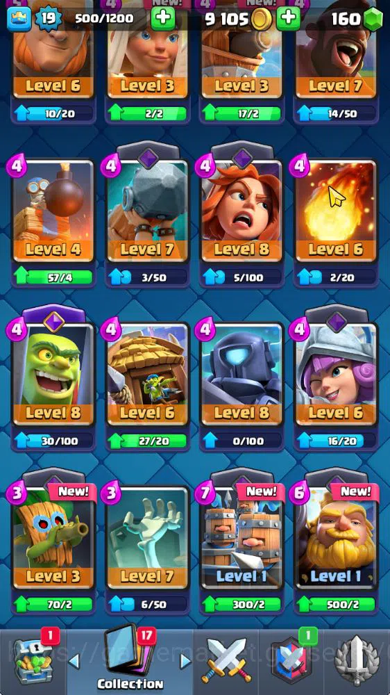 Clash Royale Accounts Midgame Lv 19|Trophy 3013|KTL 8|Limited Skin|Card 54| 2 EVO 12 Epic 19 Rare 23 Common|Take 12