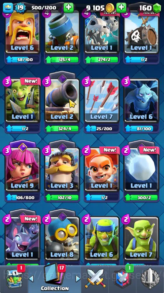 Clash Royale Accounts Midgame Lv 19|Trophy 3013|KTL 8|Limited Skin|Card 54| 2 EVO 12 Epic 19 Rare 23 Common|Take 13