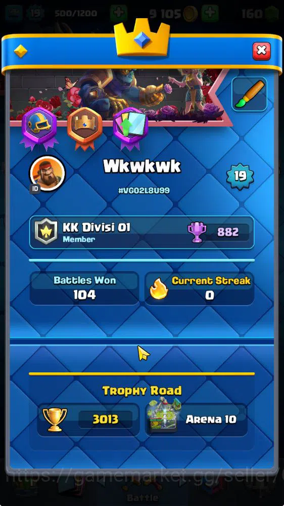 Clash Royale Accounts Midgame Lv 19|Trophy 3013|KTL 8|Limited Skin|Card 54| 2 EVO 12 Epic 19 Rare 23 Common|Take 2