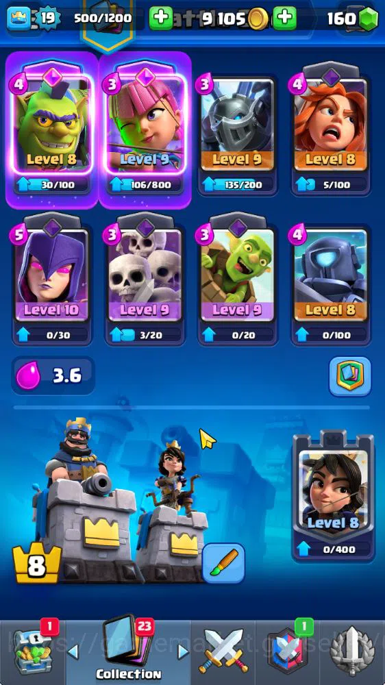 Clash Royale Accounts Midgame Lv 19|Trophy 3013|KTL 8|Limited Skin|Card 54| 2 EVO 12 Epic 19 Rare 23 Common|Take 4