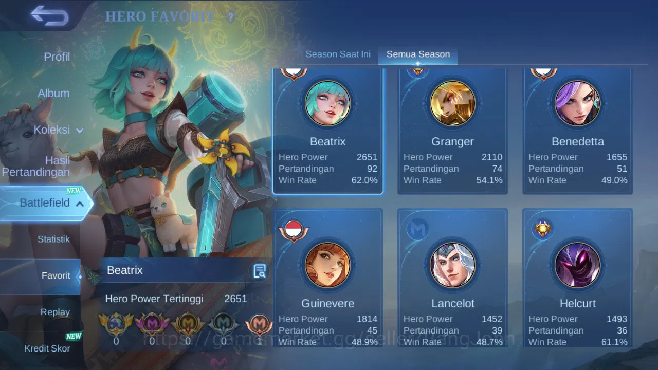 Mobile Legends: Bang Bang Accounts GLOBAL Hero 76 Skin 107 | Prime Granger | Luckybox image 13