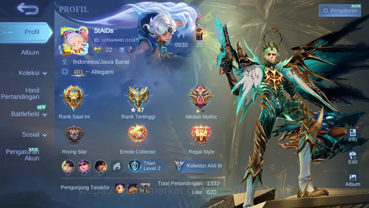 Mobile Legends: Bang Bang Accounts GLOBAL Hero 76 Skin 107 | Prime Granger | Luckybox image 14