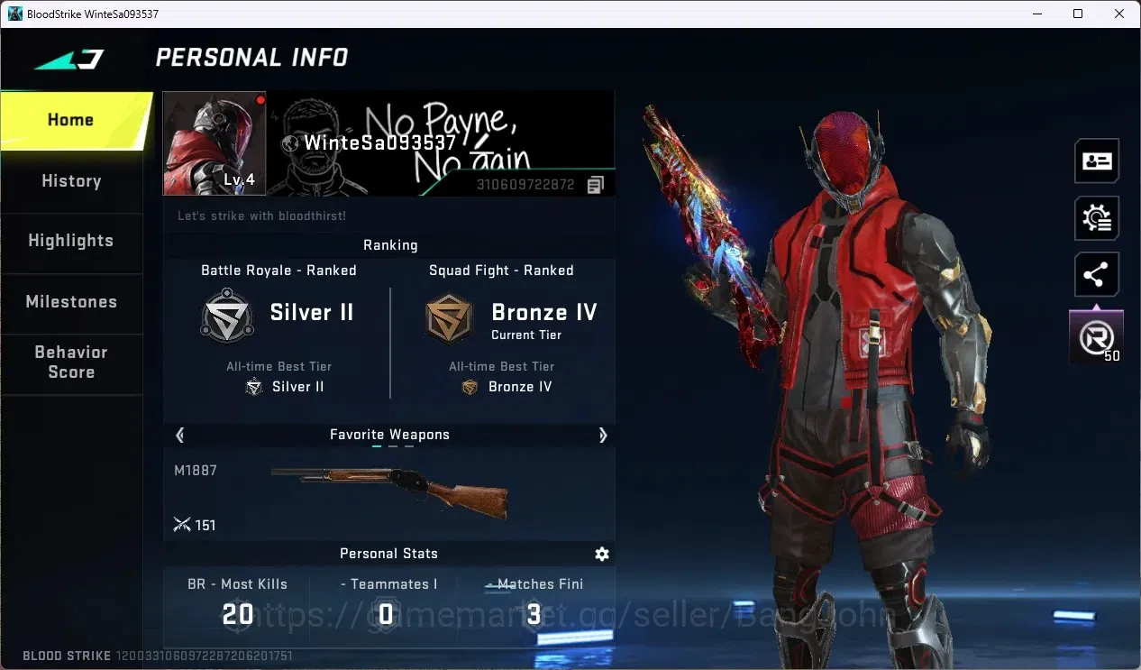 Blood Strike Accounts ASIA | ETERNAL Bizon-Seraph | 1 LEGEND GUN | 1 ULT image 1