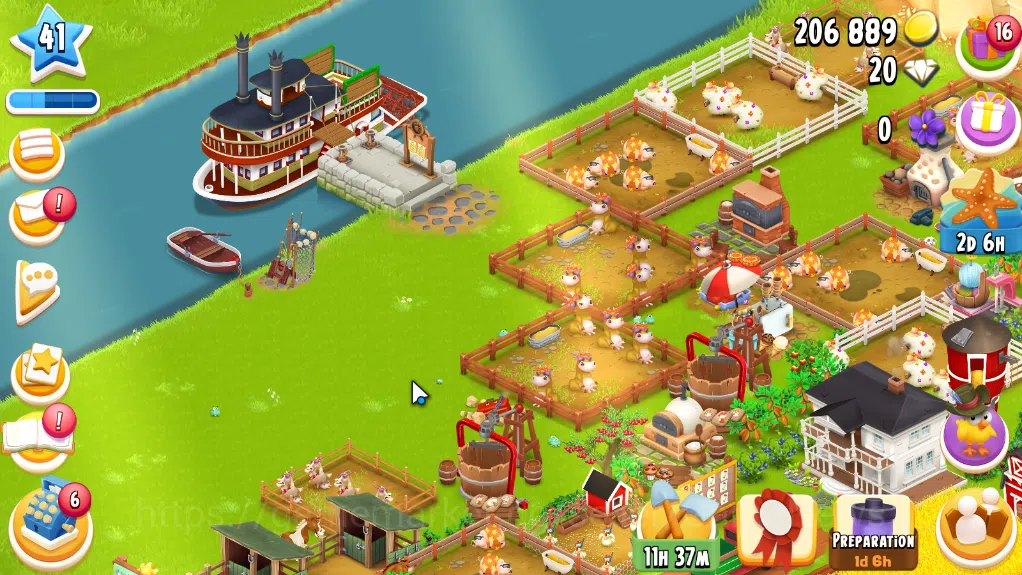 Hay Day Accounts Level 40| Barn Storage 1100 + Silo Storage 650 | 202k Coins,21 Dm |CN ON|Log Supercell ID|Take Email|Check 1