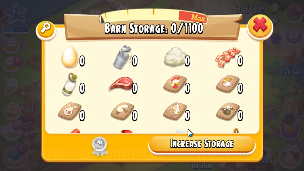 Hay Day Accounts Level 40| Barn Storage 1100 + Silo Storage 650 | 202k Coins,21 Dm |CN ON|Log Supercell ID|Take Email|Check 7