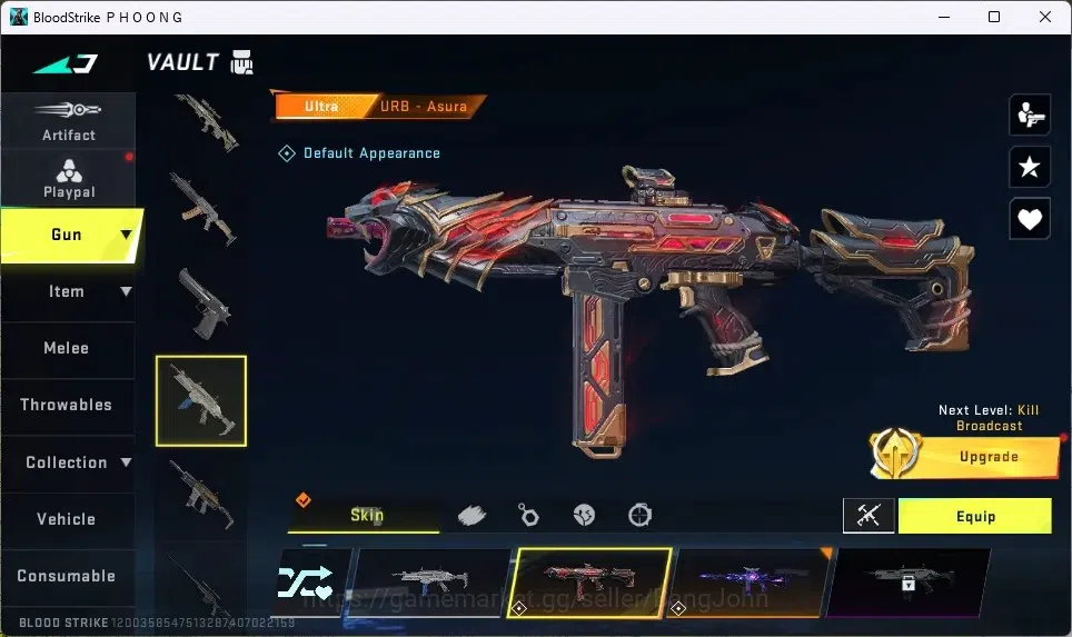 Blood Strike Accounts Others ASIA | 1 Ultra Melee:Ligth Blade-Dark Force|4 Ultra Guns|3 Ultra Strikers|1 Ultra Loot 3