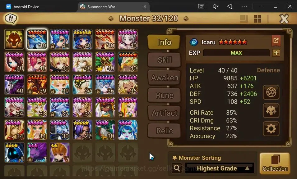 Summoners War: Sky Arena Accounts GLOBAL Lv 42|1 LD[Zeratu]|11 Total NB5[Riley,Velaj image 10