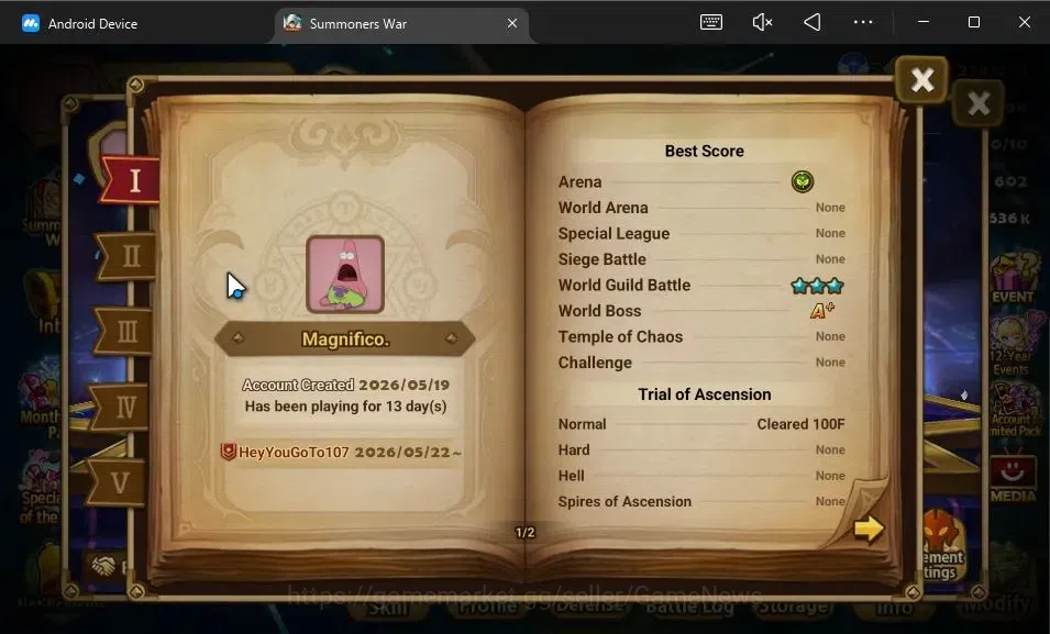 Summoners War: Sky Arena Accounts GLOBAL Lv 42|1 LD[Zeratu]|11 Total NB5[Riley,Velaj image 3