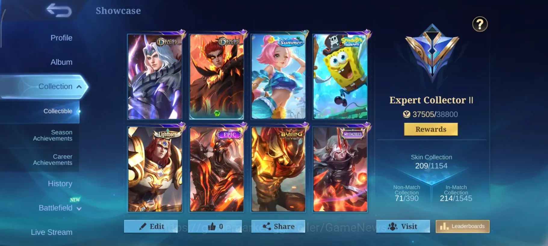 Mobile Legends: Bang Bang Accounts Others Hero 133|Skins 209|Ex Glory 53|Emblem MAX|CC Natalia,LightBorn Tigreal,P Ace 1