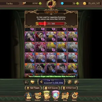 The Seven Deadly Sins: Grand Cross Accounts Endgame Global |3,1M CC|77 LS|2 LR, 13 UR|L Meli2/6,Elizabeth,N Meli,N