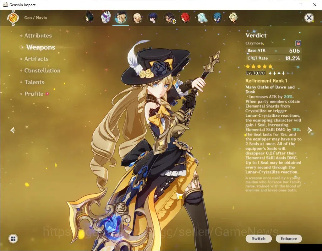 Genshin Impact Accounts ASIA|AR56|7 Limited+2(*5Weapon)|Flins,Columbina,Na image 3