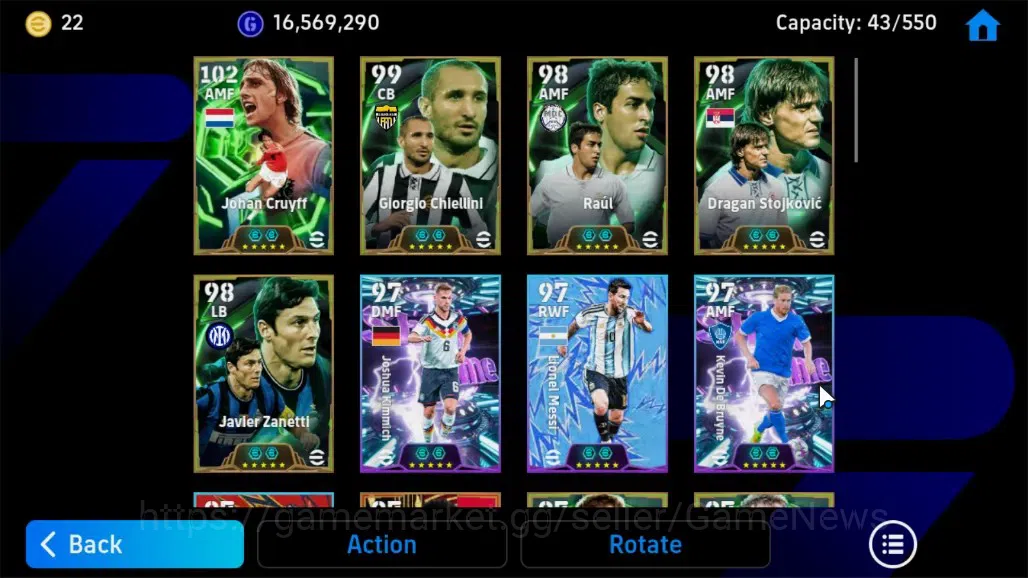 eFootball Accounts Android|Epic Johan Cruyff,Raul,Giorgio Chiellini,B image 8