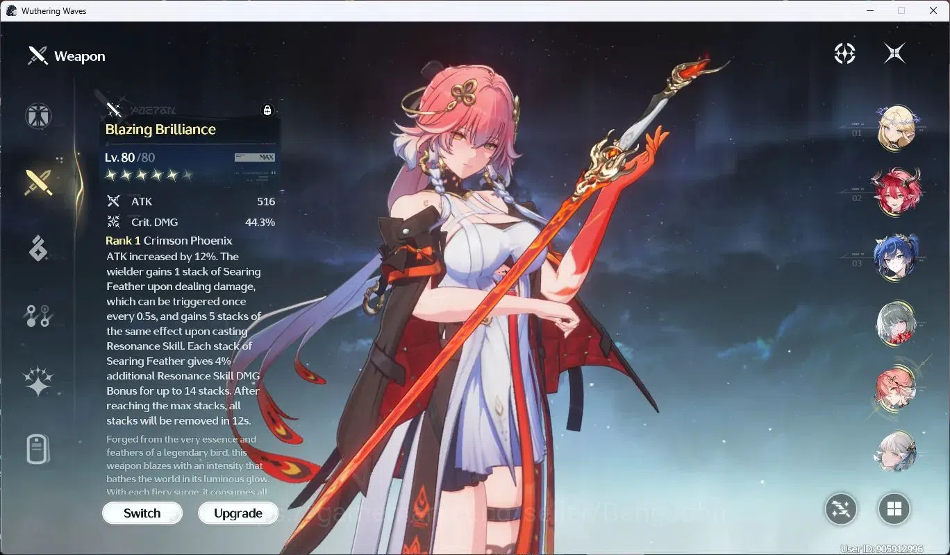 Wuthering Waves Accounts SEA|UL 70|Rank 8|8 Limited Char [Luno,Changli,Jinh image 5