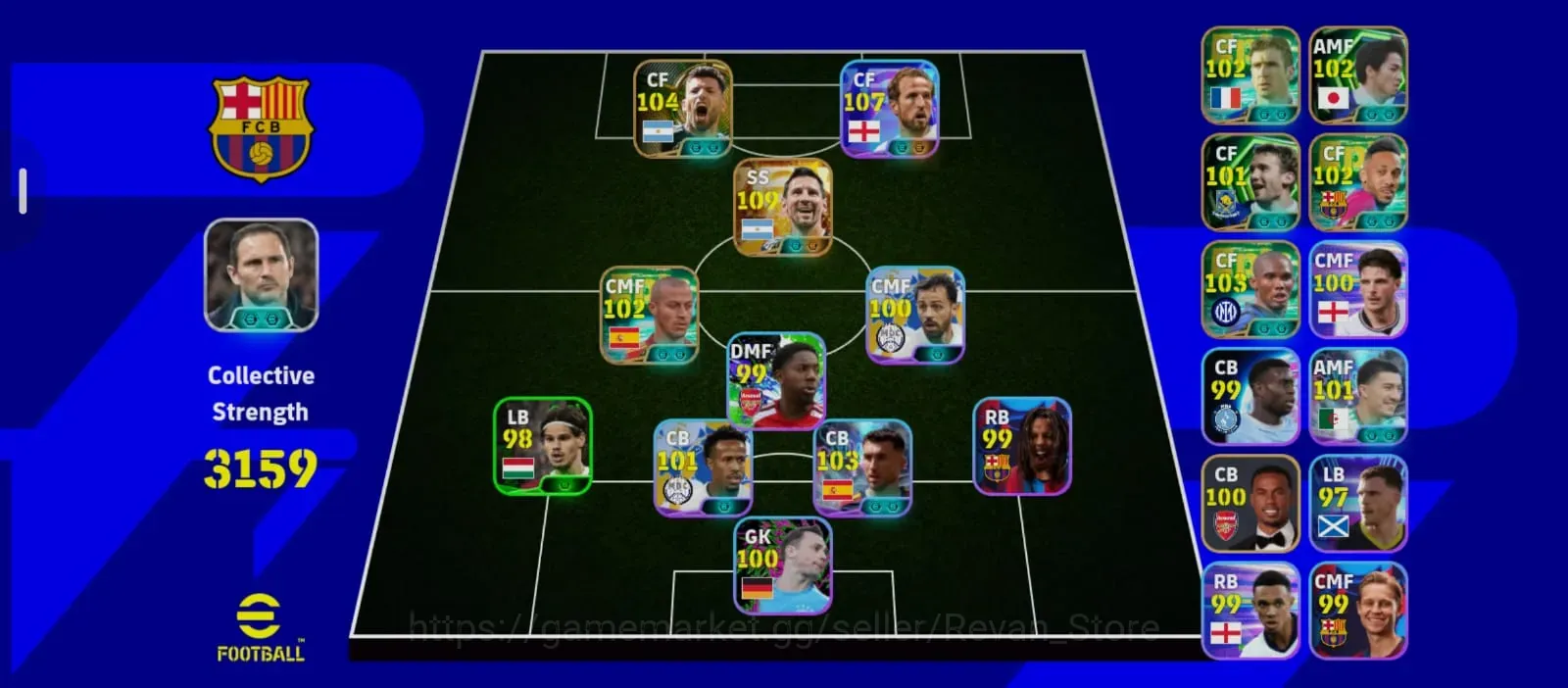 eFootball Accounts Meta Player Ovr 3159 | Big Time Messi World Cup x Hary Kane World Cup Show Time 1