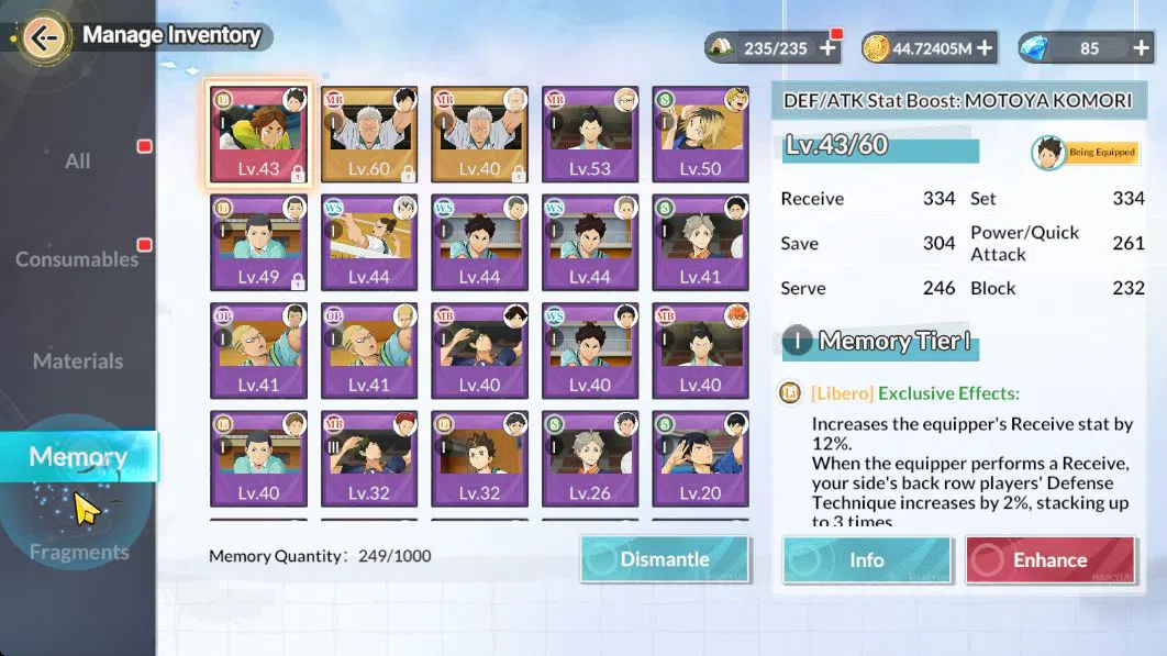 HAIKYU!! FLY HIGH Accounts SEA Lvl 43|2 SP (Kuroo Fw Festv,Kanji Sports Festv) 1 UR (Ushijima) 14 SSR 10