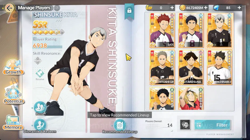 HAIKYU!! FLY HIGH Accounts SEA Lvl 43|2 SP (Kuroo Fw Festv,Kanji Sports Festv) 1 UR (Ushijima) 14 SSR 4