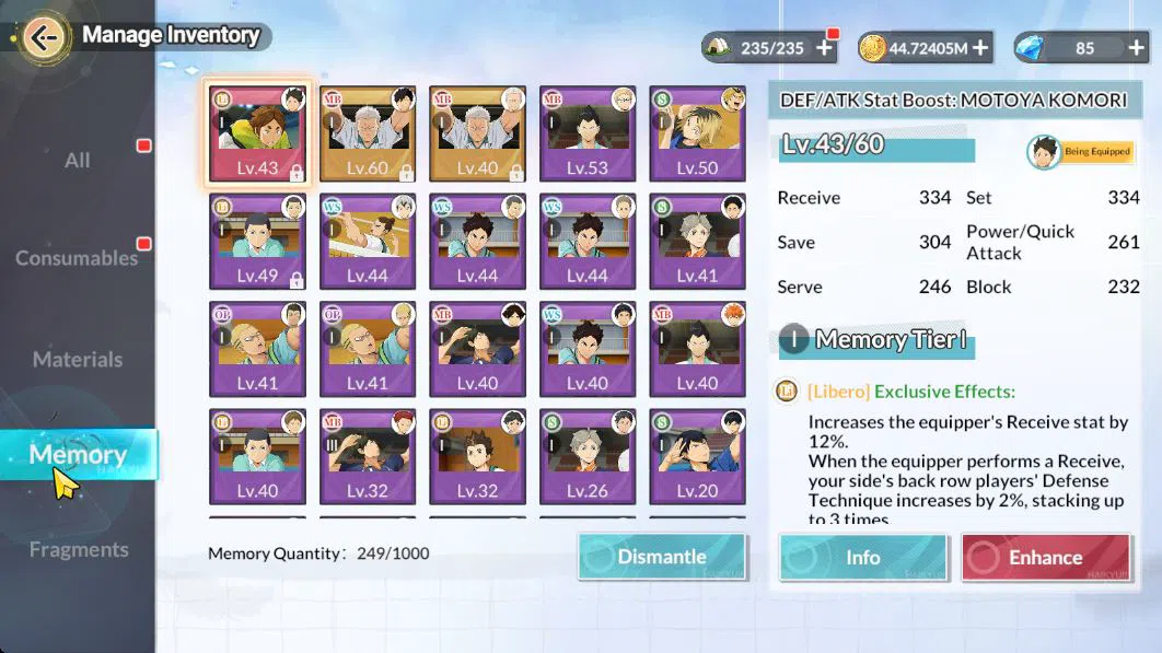 HAIKYU!! FLY HIGH Accounts SEA Lvl 43|2 SP (Kuroo Fw Festv,Kanji Sports Festv) 1 UR (Ushijima) 14 SSR 6