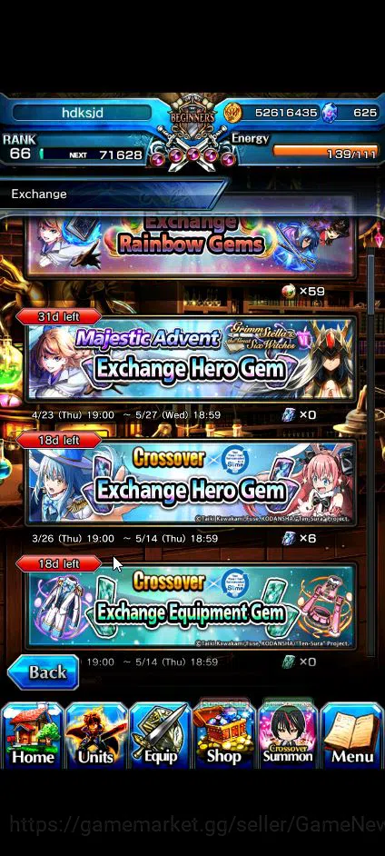 Grand Summoners Accounts Global|Rank 66|625 cc|15 Ascend+9 TW|[Chloe,Makoto image 14