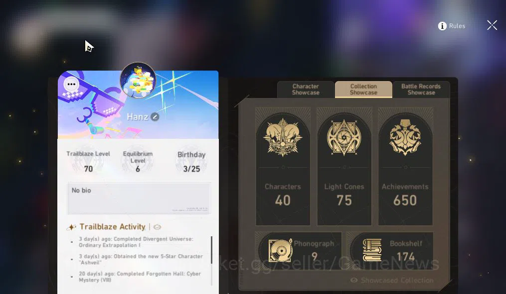 Honkai Star Rail Accounts Asia|TL 70|12 Limited|Ashveil,Yao Guang,Cerydra,Li image 3